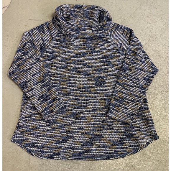 Ruby Road Sweater Womens Plus Size 1X Textured Woven Fabric Blue Boho Turtleneck - Picture 5 of 11